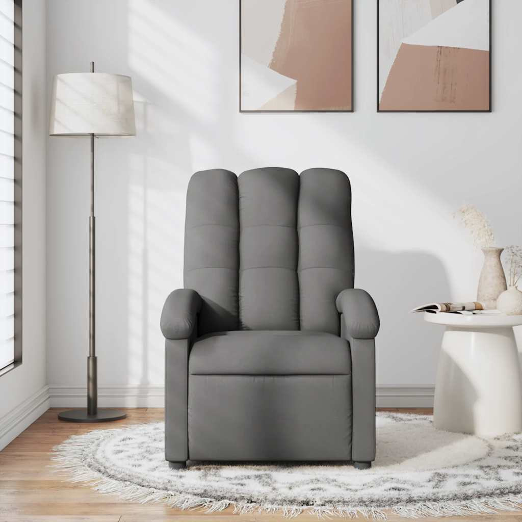 Vidaxl Massage Recliner Chair Dark Gray Fabric