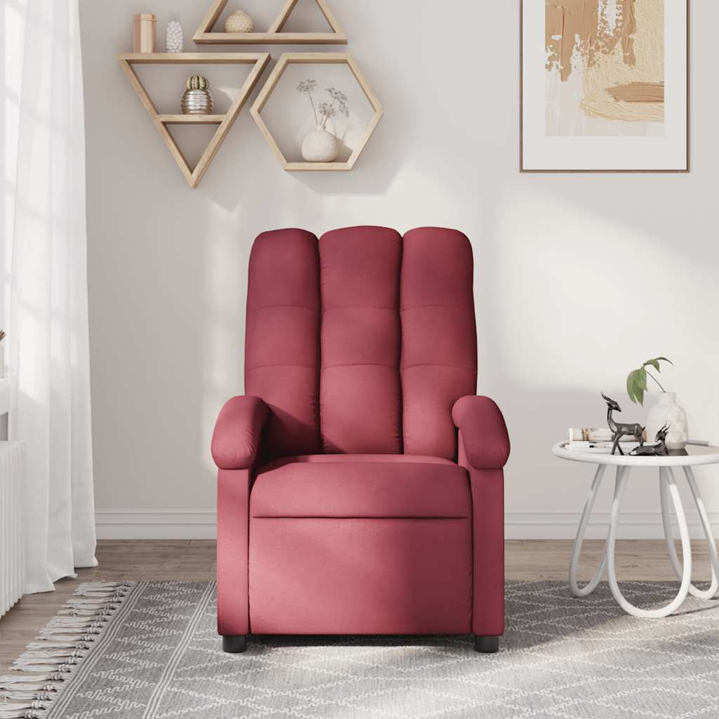 Vidaxl Massage Recliner Chair Wine Red Fabric