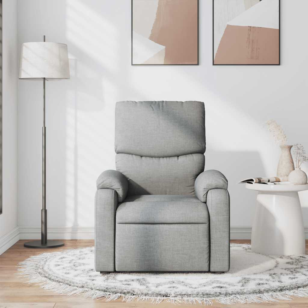 Vidaxl Massage Recliner Chair Light Gray Fabric