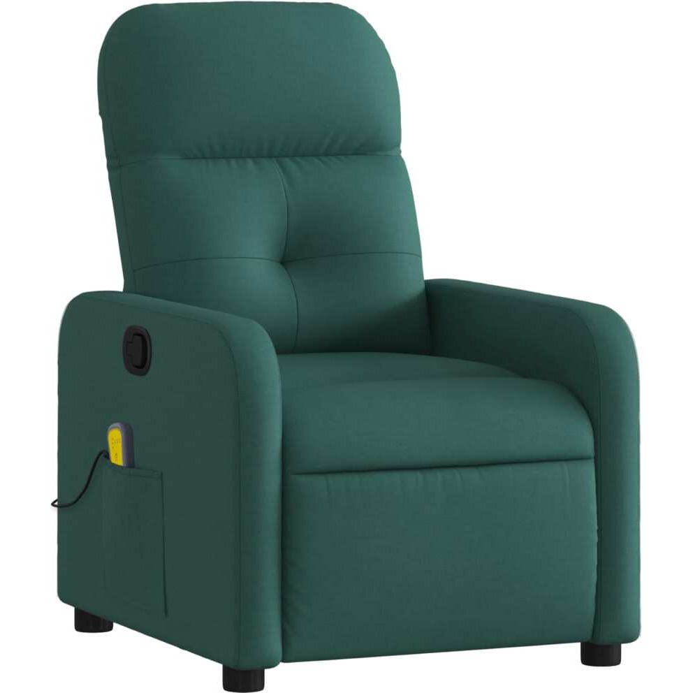 Vidaxl Massage Recliner Chair Dark Green Fabric