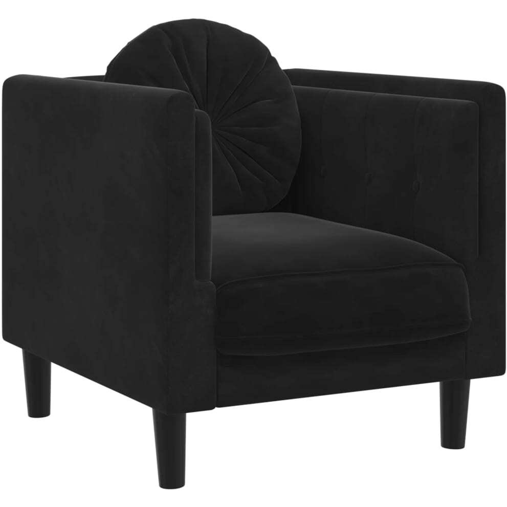 Vidaxl Sofa Chair With Cushion Black Velvet