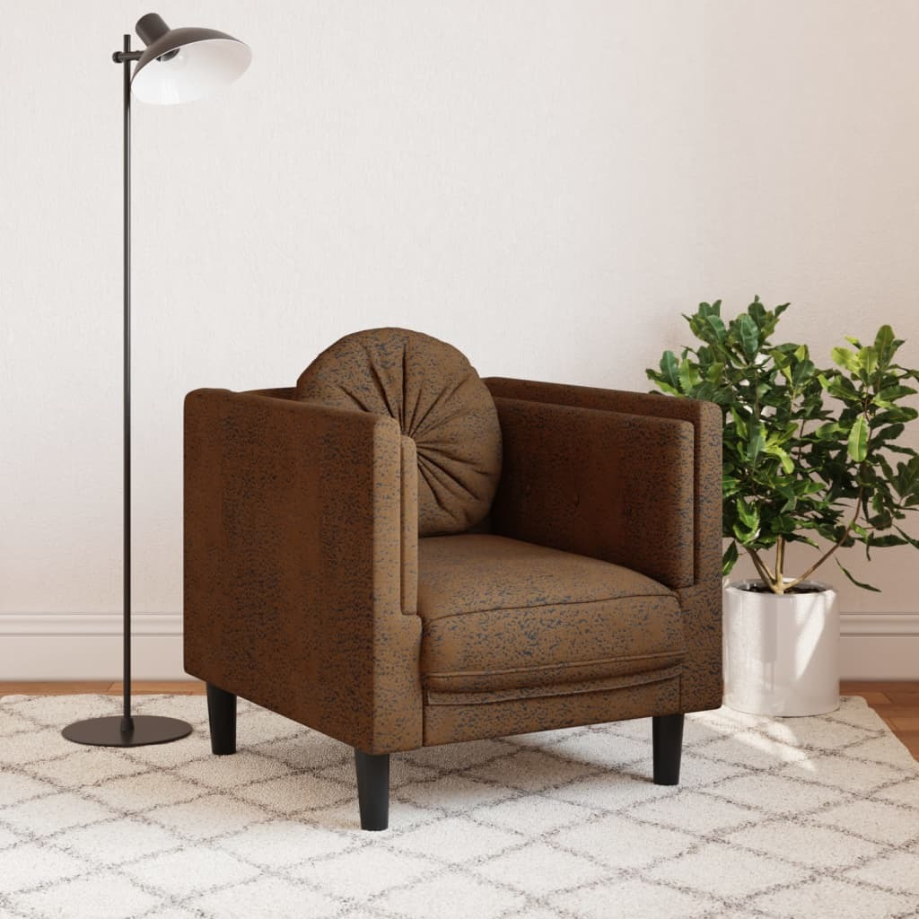 Vidaxl Sofa Chair With Cushion Brown Velvet