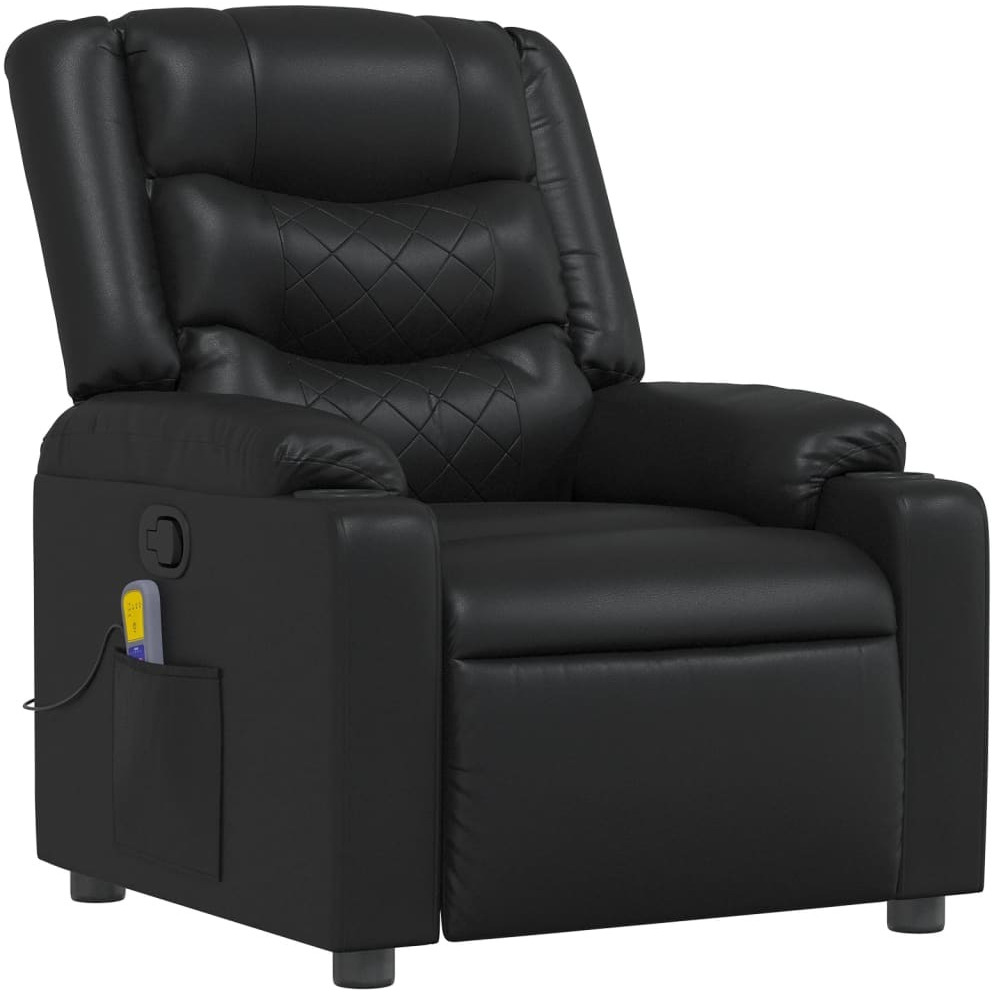 Vidaxl Massage Recliner Chair Black Faux Leather