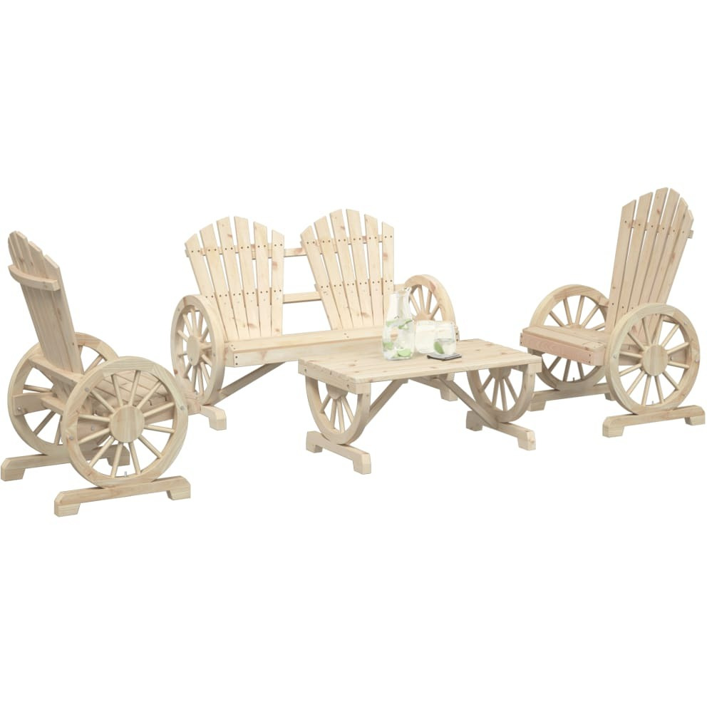 Vidaxl 4 Piece Patio Lounge Set Solid Wood Fir
