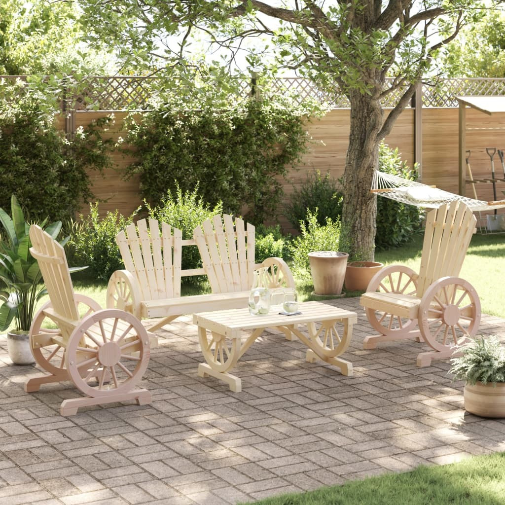 Vidaxl 4 Piece Patio Lounge Set Solid Wood Fir