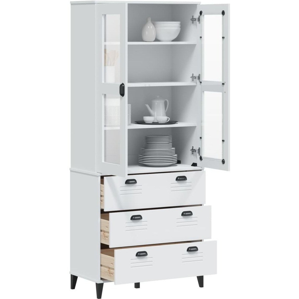 Vidaxl Highboard Viken White 31.5X15.7X74.8 Solid Wood Pine