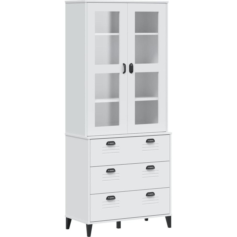 Vidaxl Highboard Viken White 31.5X15.7X74.8 Solid Wood Pine