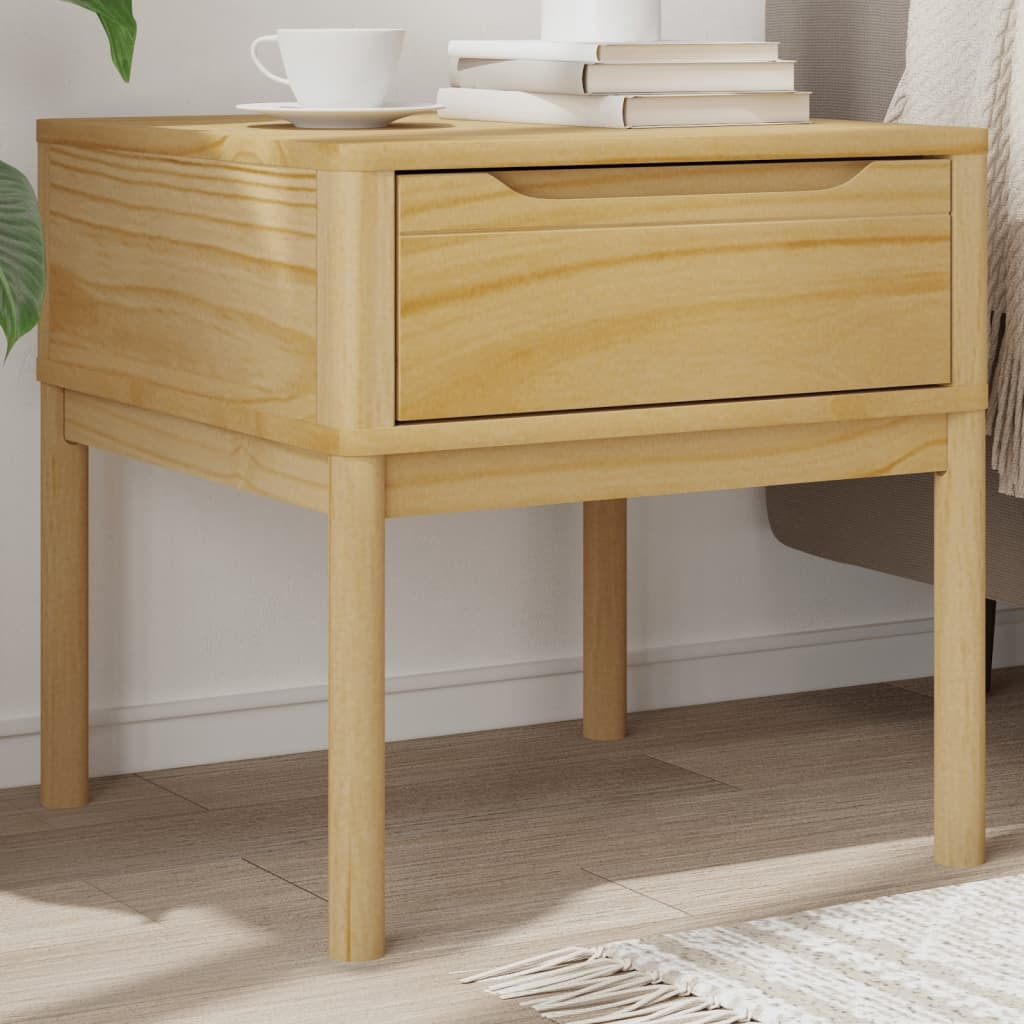 Vidaxl Lamp Table Floro Wax Brown 21.7X21.7X21.3 Solid Wood Pine