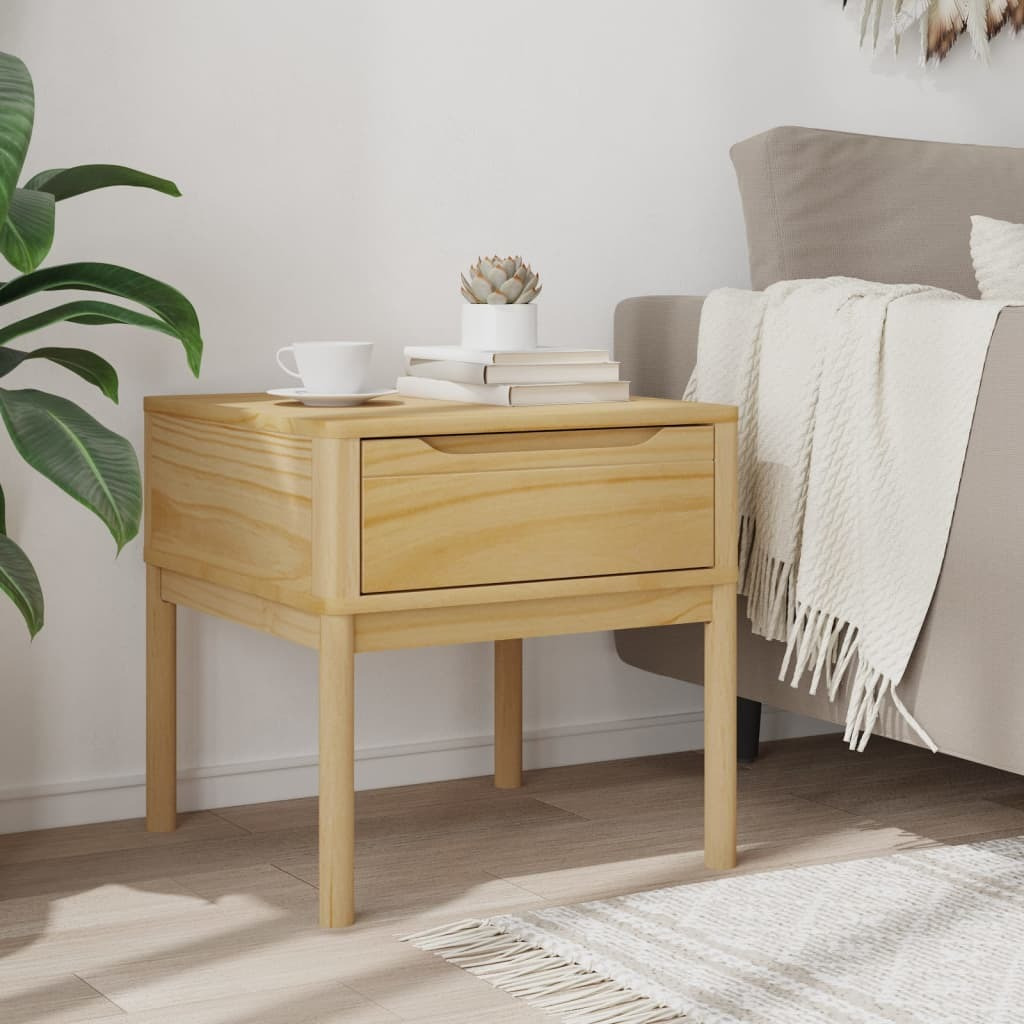 Vidaxl Lamp Table Floro Wax Brown 21.7X21.7X21.3 Solid Wood Pine