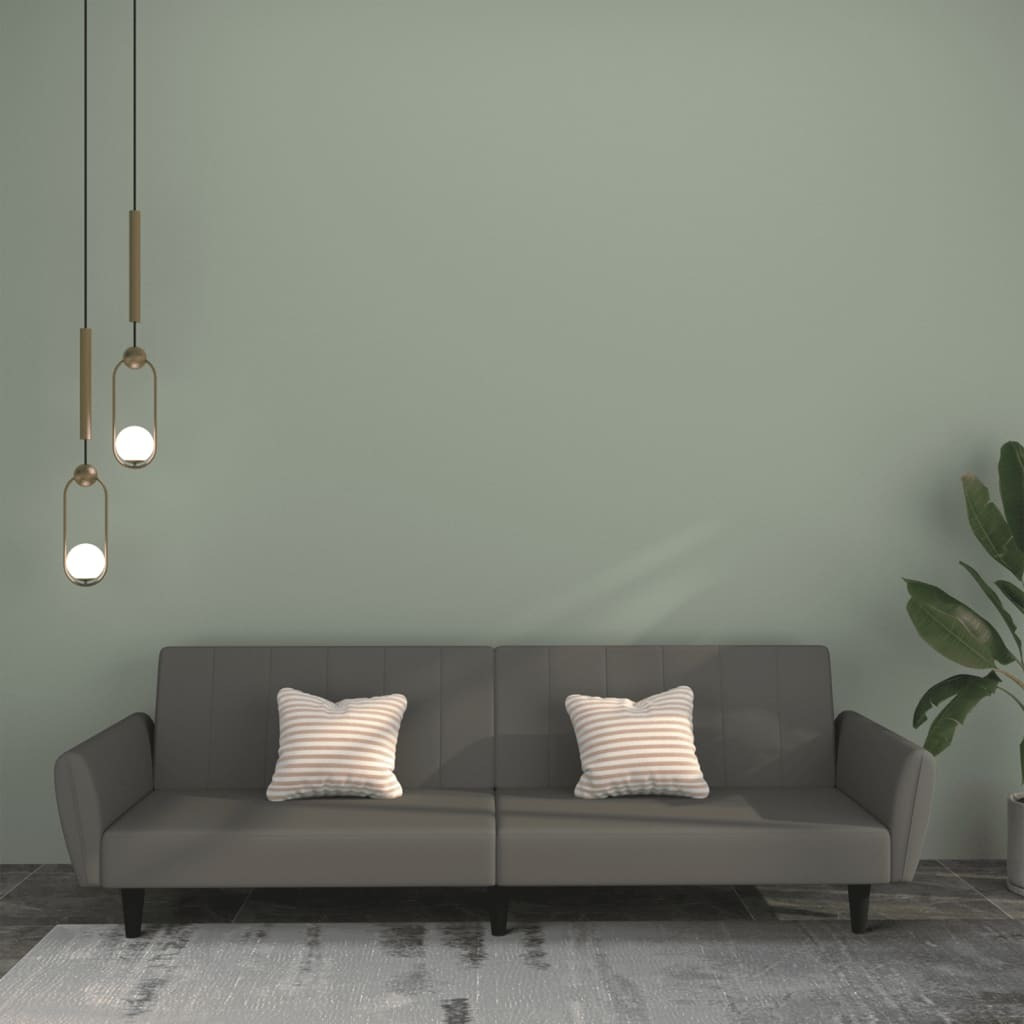 Vidaxl 2-Seater Sofa Bed Dark Gray Velvet