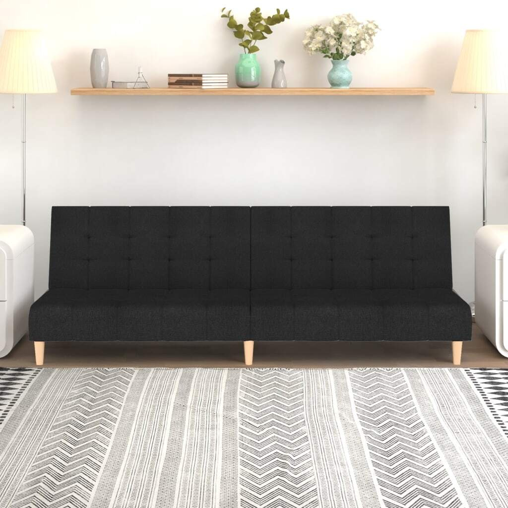 Vidaxl 2-Seater Sofa Bed Black Fabric