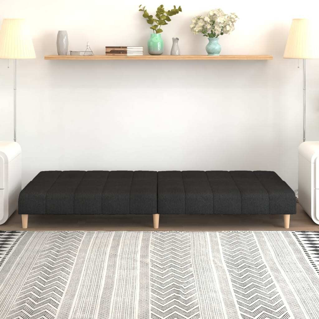 Vidaxl 2-Seater Sofa Bed Black Fabric