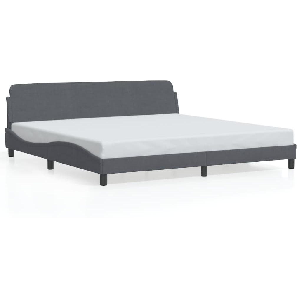 Vidaxl Bed Frame With Headboard Dark Gray 76X79.9 King Velvet