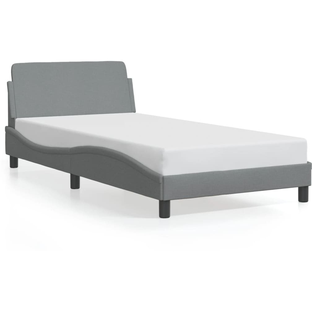 Vidaxl Bed Frame With Headboard Light Gray 39.4X79.9 Twin Xl Fabric