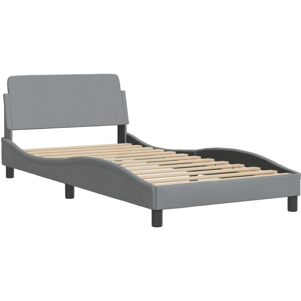 Vidaxl Bed Frame With Headboard Light Gray 39.4X79.9 Twin Xl Fabric