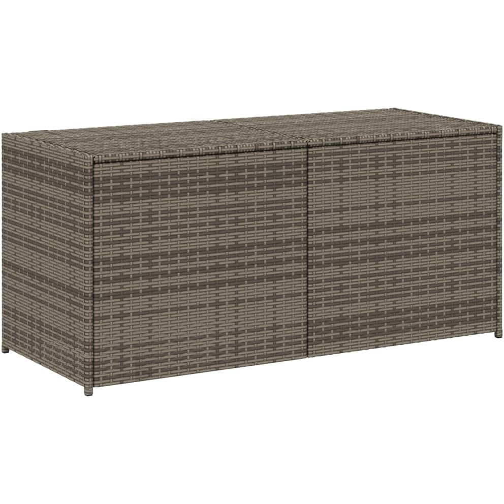 Vidaxl Garden Storage Box Gray 74.8 Gal Poly Rattan