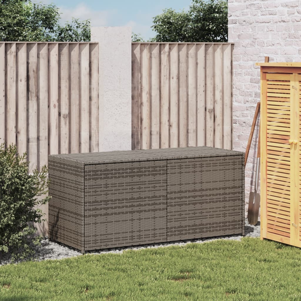 Vidaxl Garden Storage Box Gray 74.8 Gal Poly Rattan