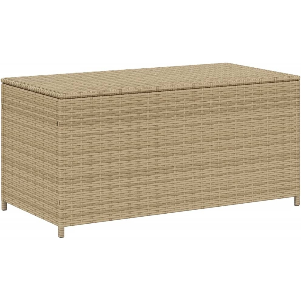 Vidaxl Garden Storage Box Mix Beige 50.2 Gal Poly Rattan