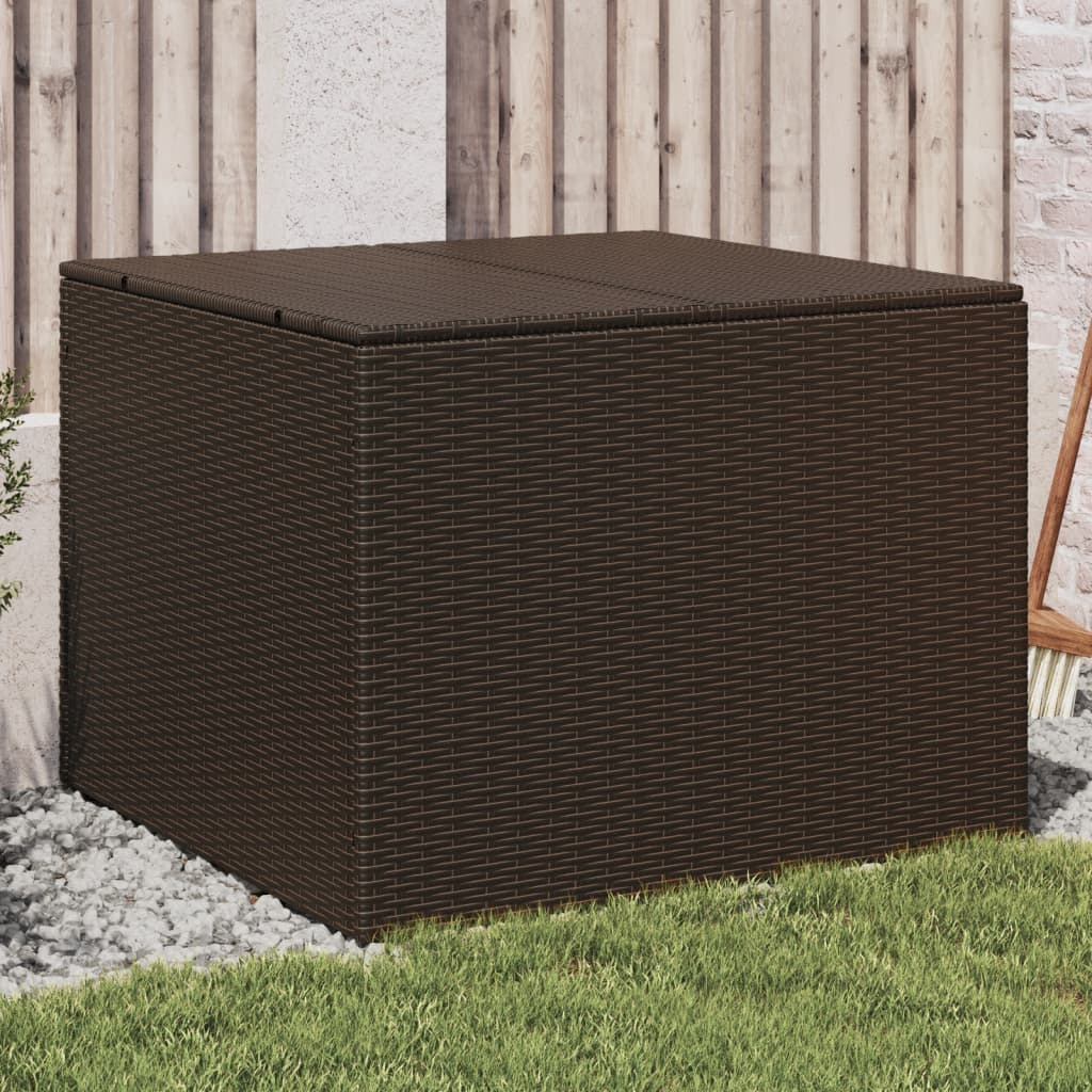 Vidaxl Garden Storage Box Brown 76.9 Gal Poly Rattan