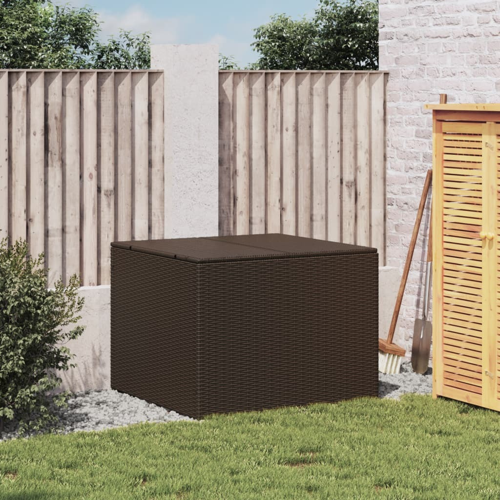 Vidaxl Garden Storage Box Brown 76.9 Gal Poly Rattan