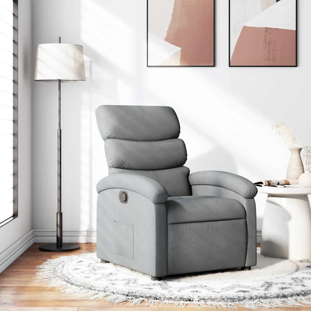 Vidaxl Recliner Chair Light Gray Fabric