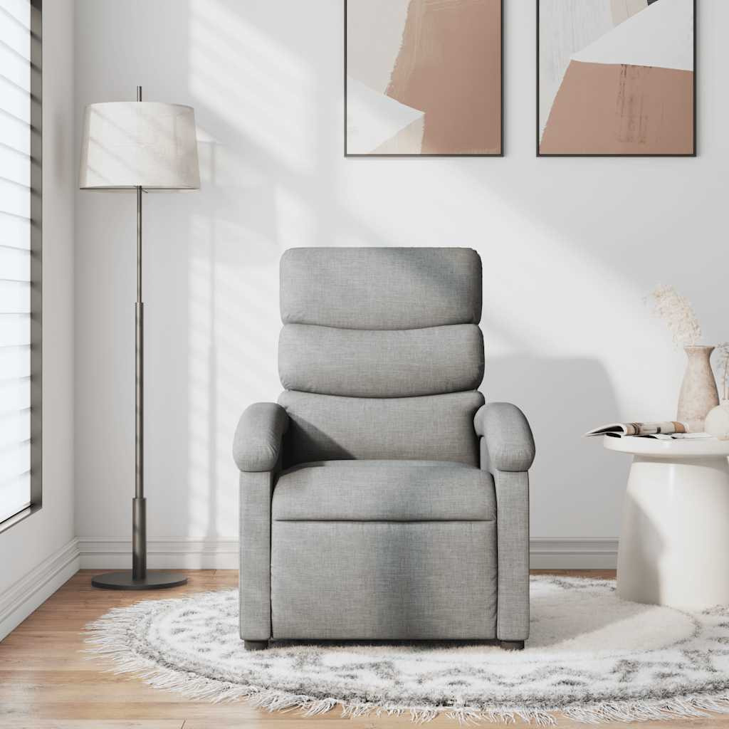 Vidaxl Recliner Chair Light Gray Fabric