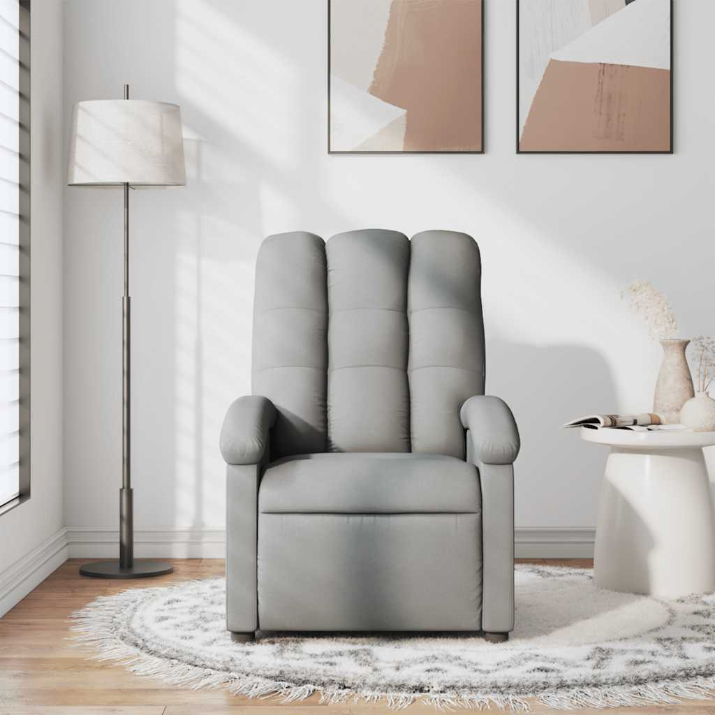 Vidaxl Massage Recliner Chair Light Gray Fabric