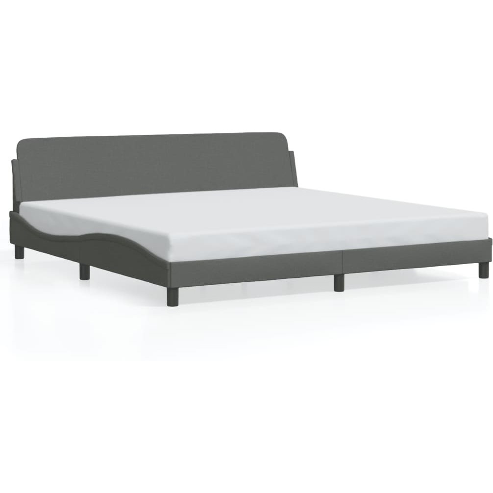 Vidaxl Bed Frame With Headboard Dark Gray 76X79.9 King Fabric