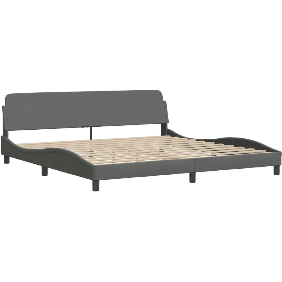 Vidaxl Bed Frame With Headboard Dark Gray 76X79.9 King Fabric