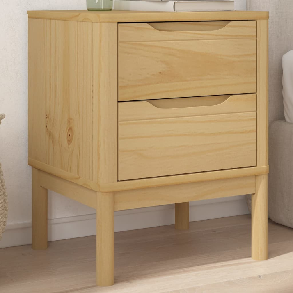 Vidaxl Bedside Cabinet Floro Wax Brown 17.7X15.4X22.4 Solid Wood Pine
