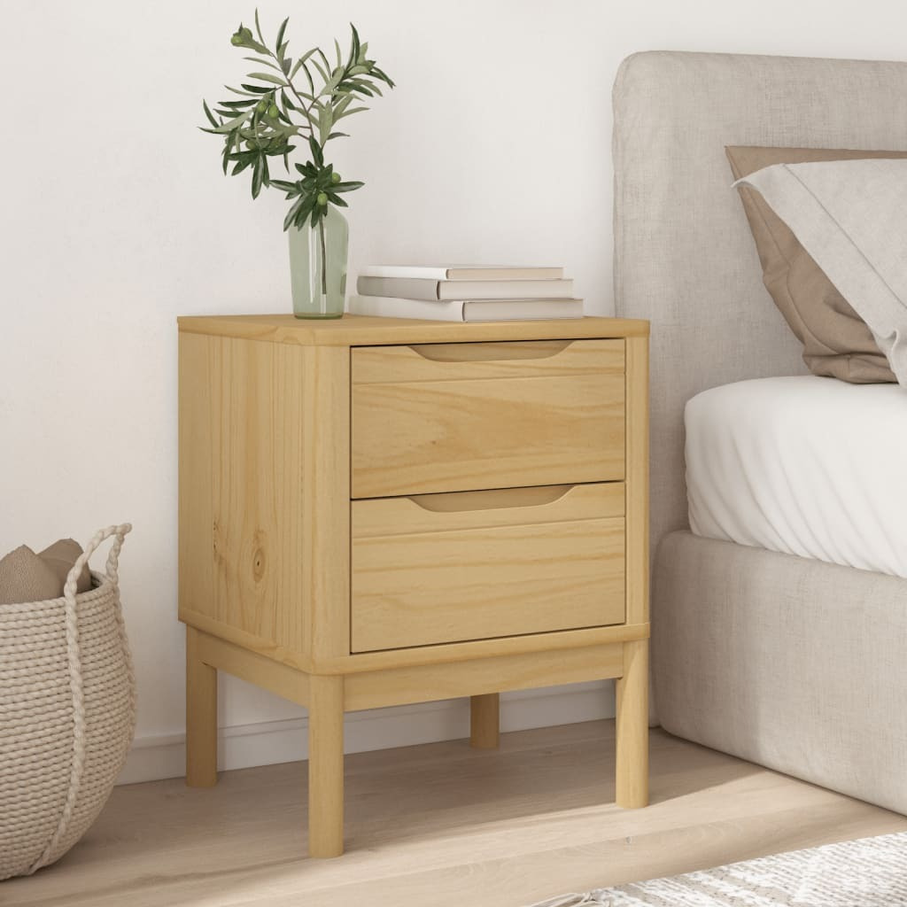 Vidaxl Bedside Cabinet Floro Wax Brown 17.7X15.4X22.4 Solid Wood Pine