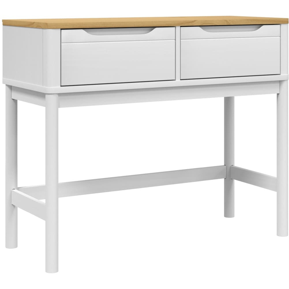 Vidaxl Console Table Floro White 35.2X14.4X28.7 Solid Wood Pine