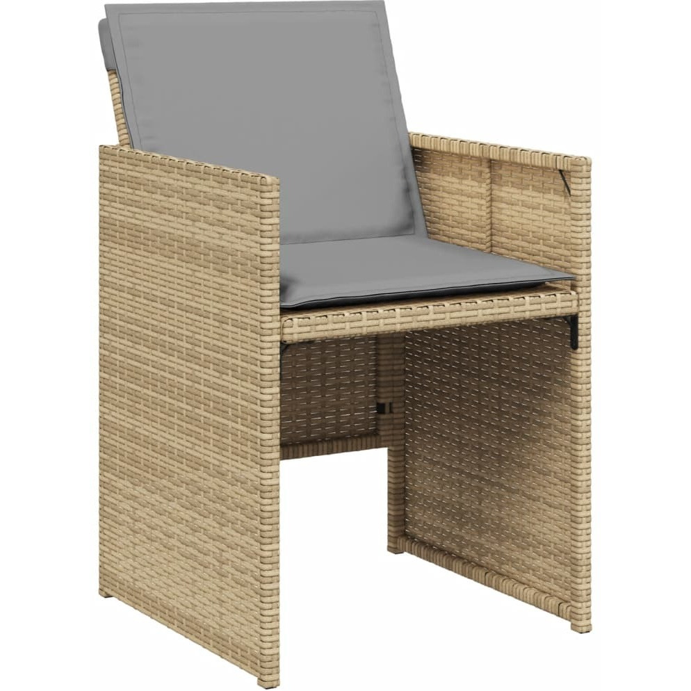 Vidaxl Patio Chairs With Cushions 4 Pcs Mix Beige Poly Rattan