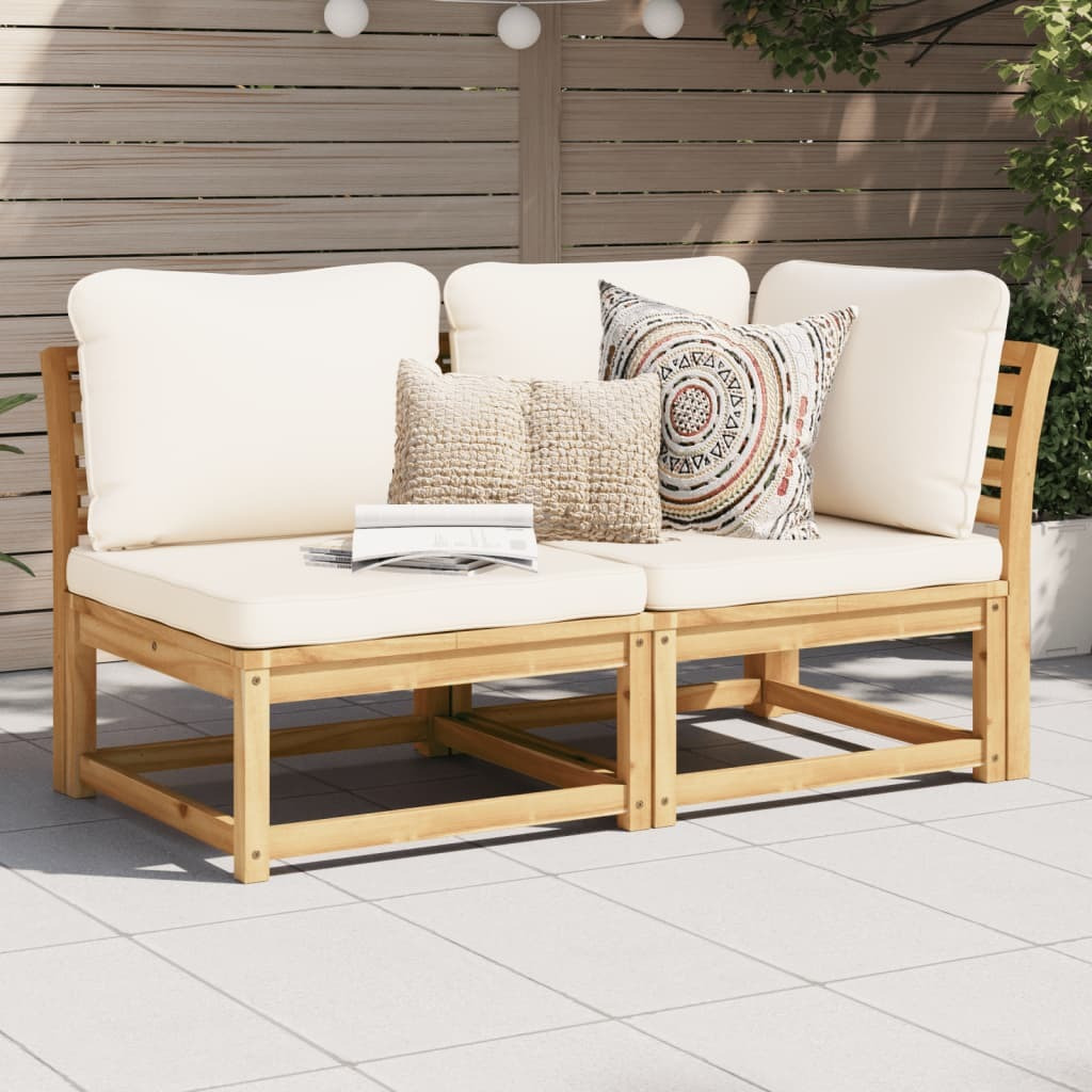 Vidaxl 2 Piece Patio Lounge Set With Cushions Solid Wood Acacia
