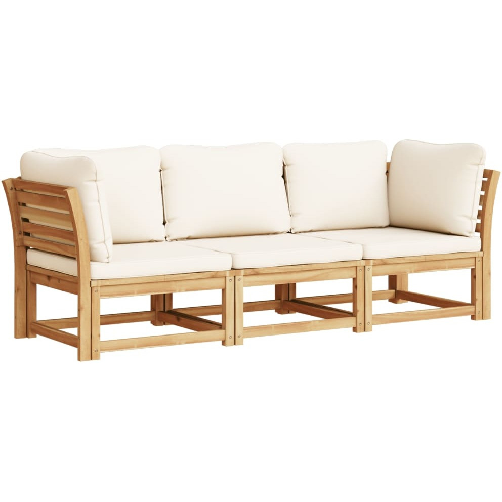Vidaxl 3 Piece Patio Lounge Set With Cushions Solid Wood Acacia