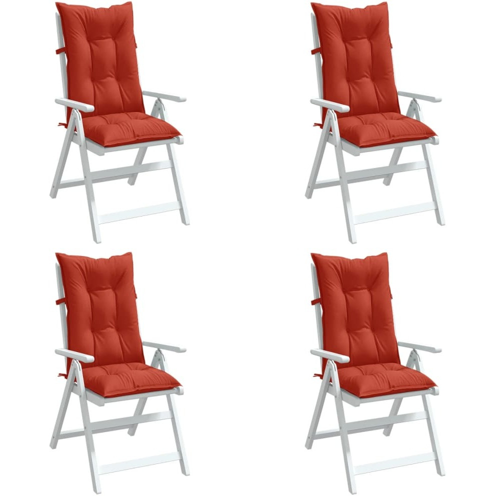 Vidaxl Highback Chair Cushions 4 Pcs Melange Red 47.2X19.7X2.8 Fabric