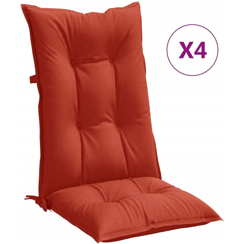 Vidaxl Highback Chair Cushions 4 Pcs Melange Red 47.2X19.7X2.8 Fabric