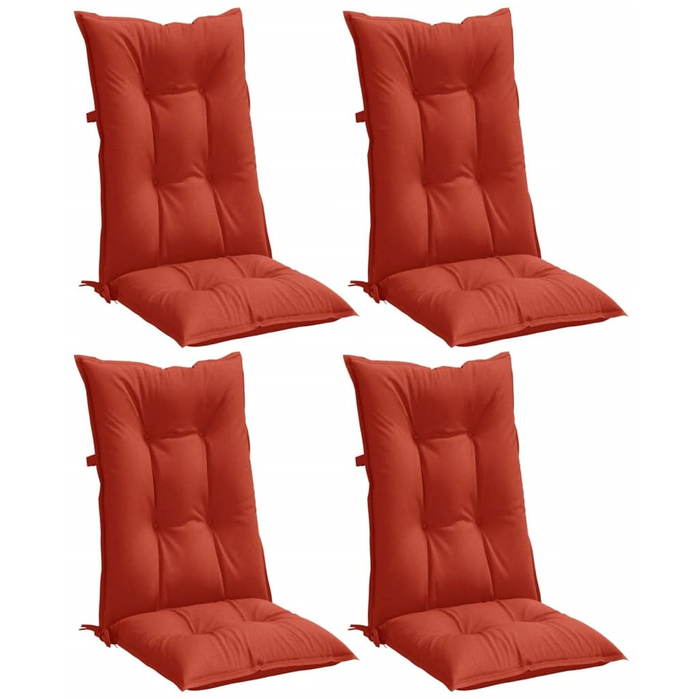 Vidaxl Highback Chair Cushions 4 Pcs Melange Red 47.2X19.7X2.8 Fabric