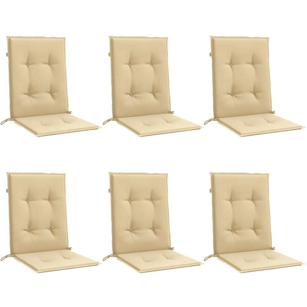 Vidaxl Lowback Chair Cushions 6 Pcs Melange Beige 39.4X19.7X1.6 Fabric