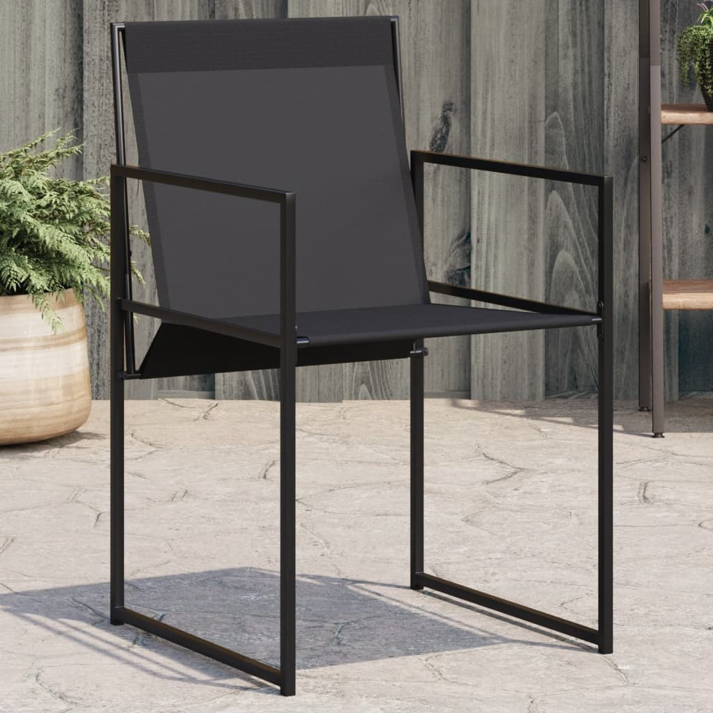 Vidaxl Patio Chairs 4 Pcs Black Steel And Textilene