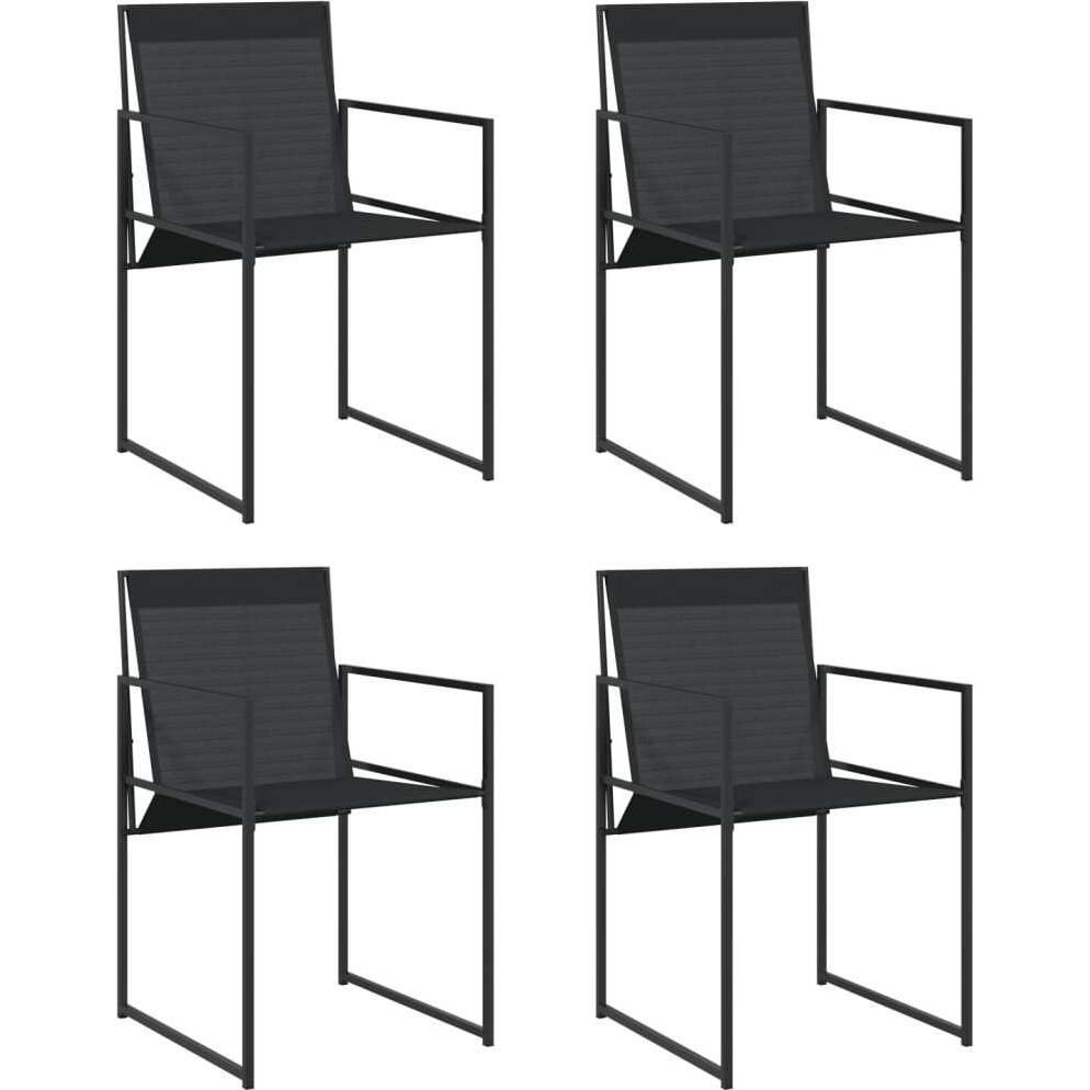 Vidaxl Patio Chairs 4 Pcs Black Steel And Textilene