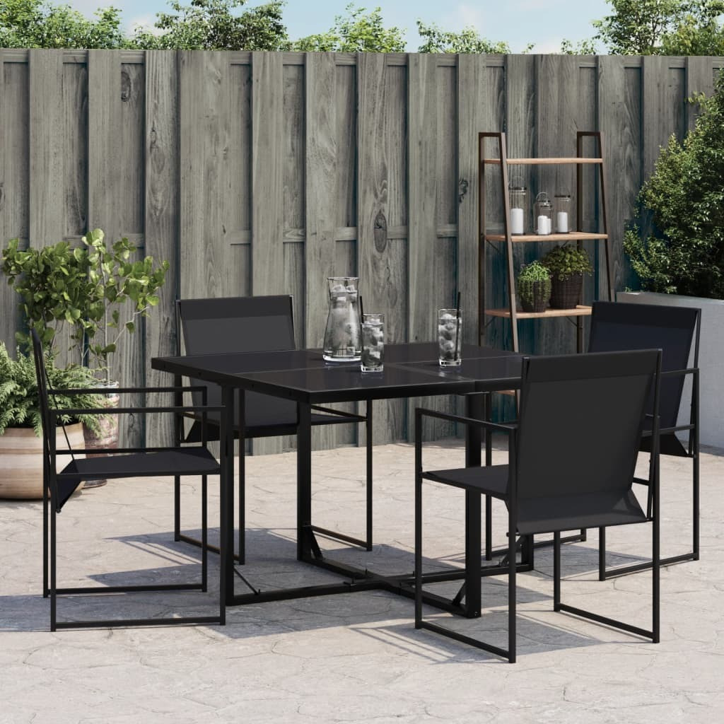 Vidaxl Patio Chairs 4 Pcs Black Steel And Textilene