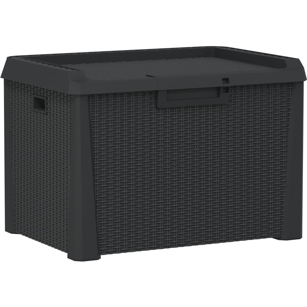 Vidaxl Patio Storage Box Anthracite 33 Gal Pp