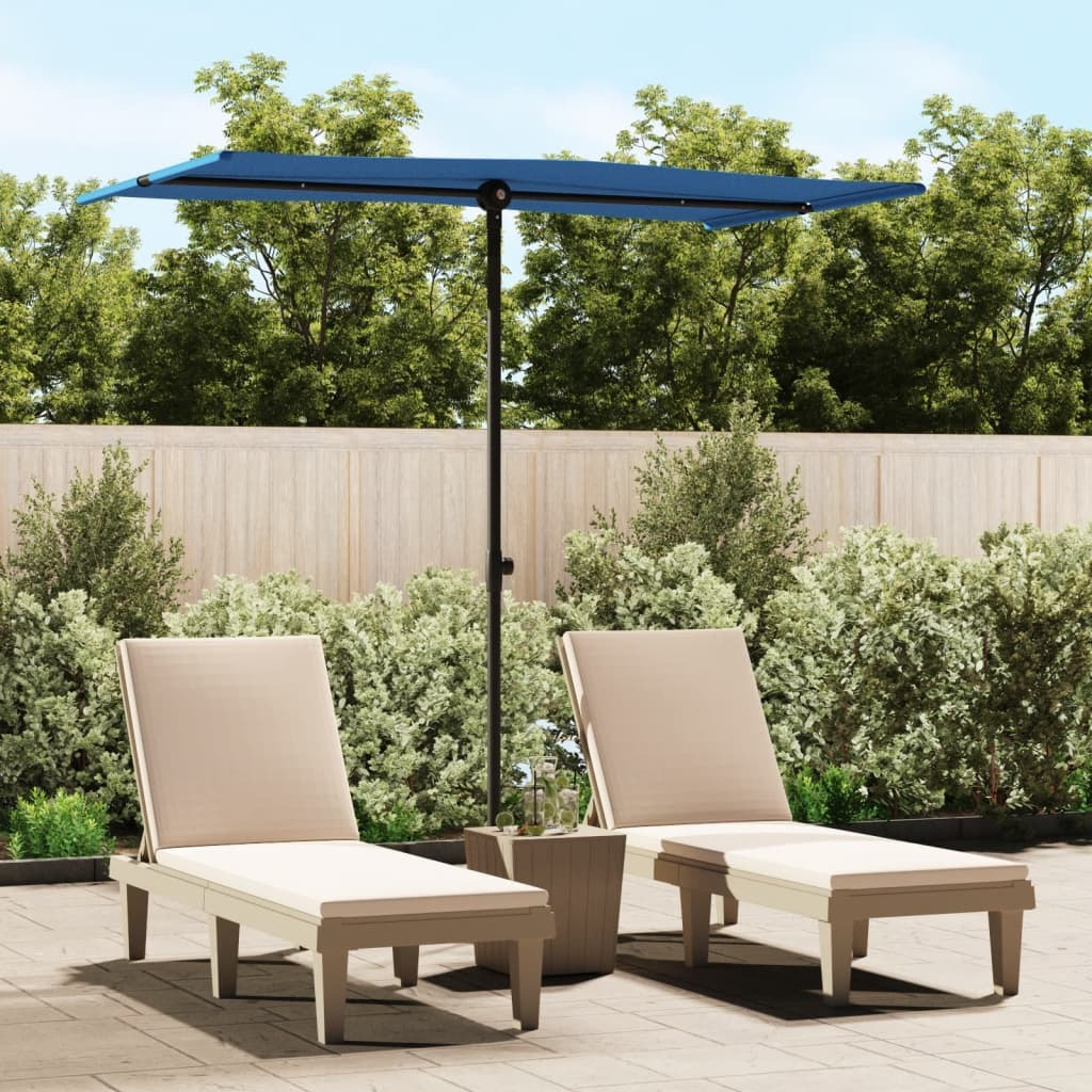 Vidaxl Outdoor Parasol With Aluminum Pole 70.9X43.3 Azure Blue