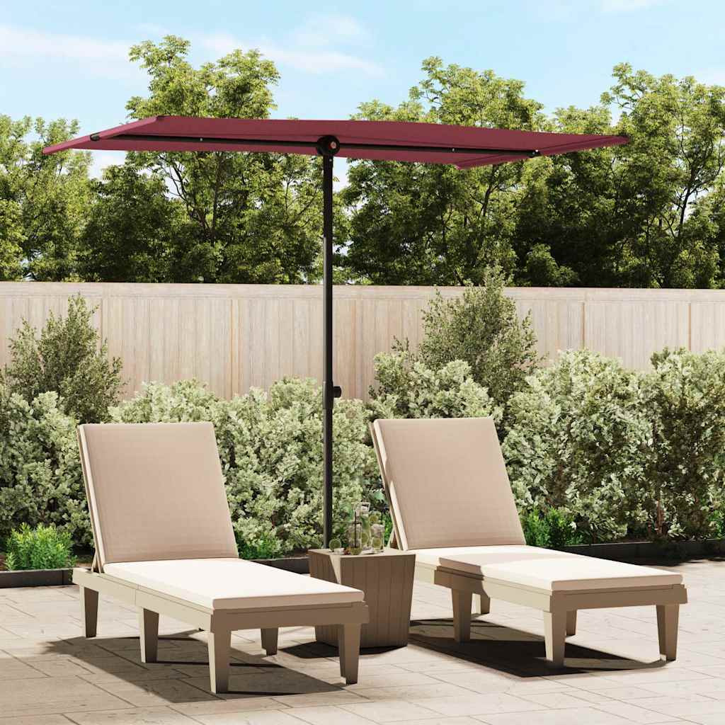 Vidaxl Outdoor Parasol With Aluminum Pole 6.6X4.9 Bordeaux Red