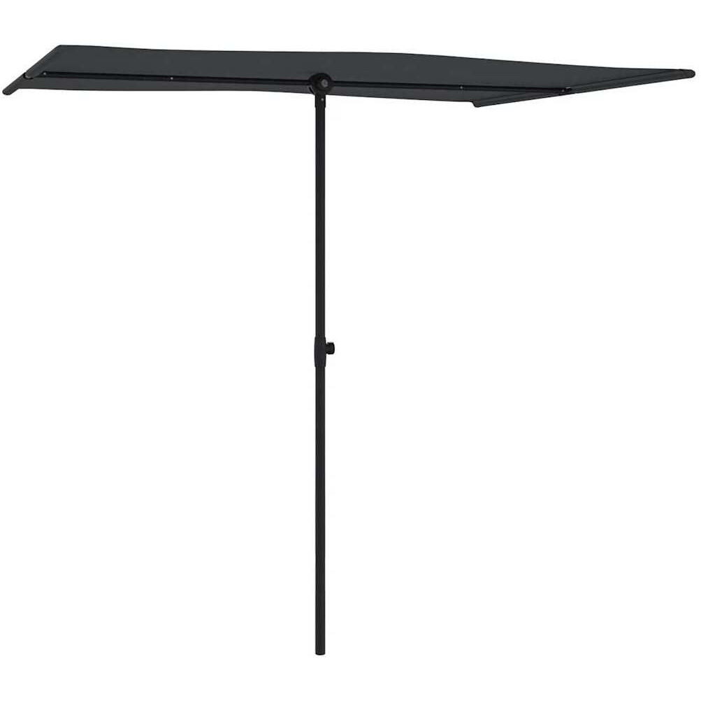 Vidaxl Outdoor Parasol With Aluminum Pole 6.6X4.9 Black