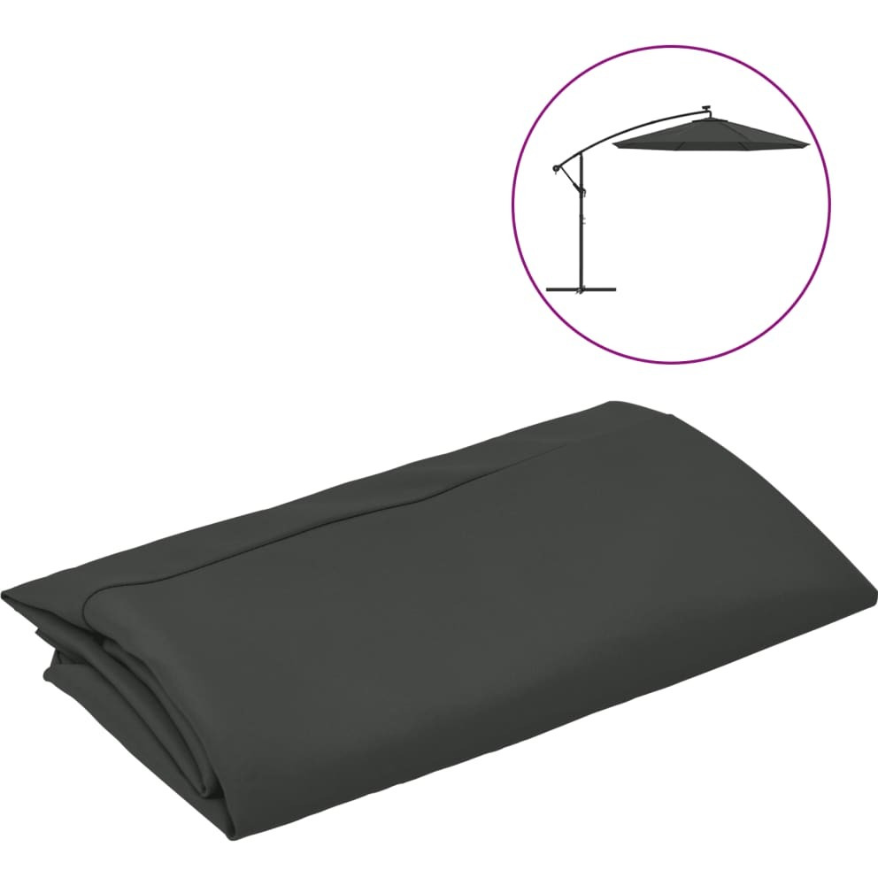 Vidaxl Replacement Fabric For Cantilever Umbrella Anthracite 118.1