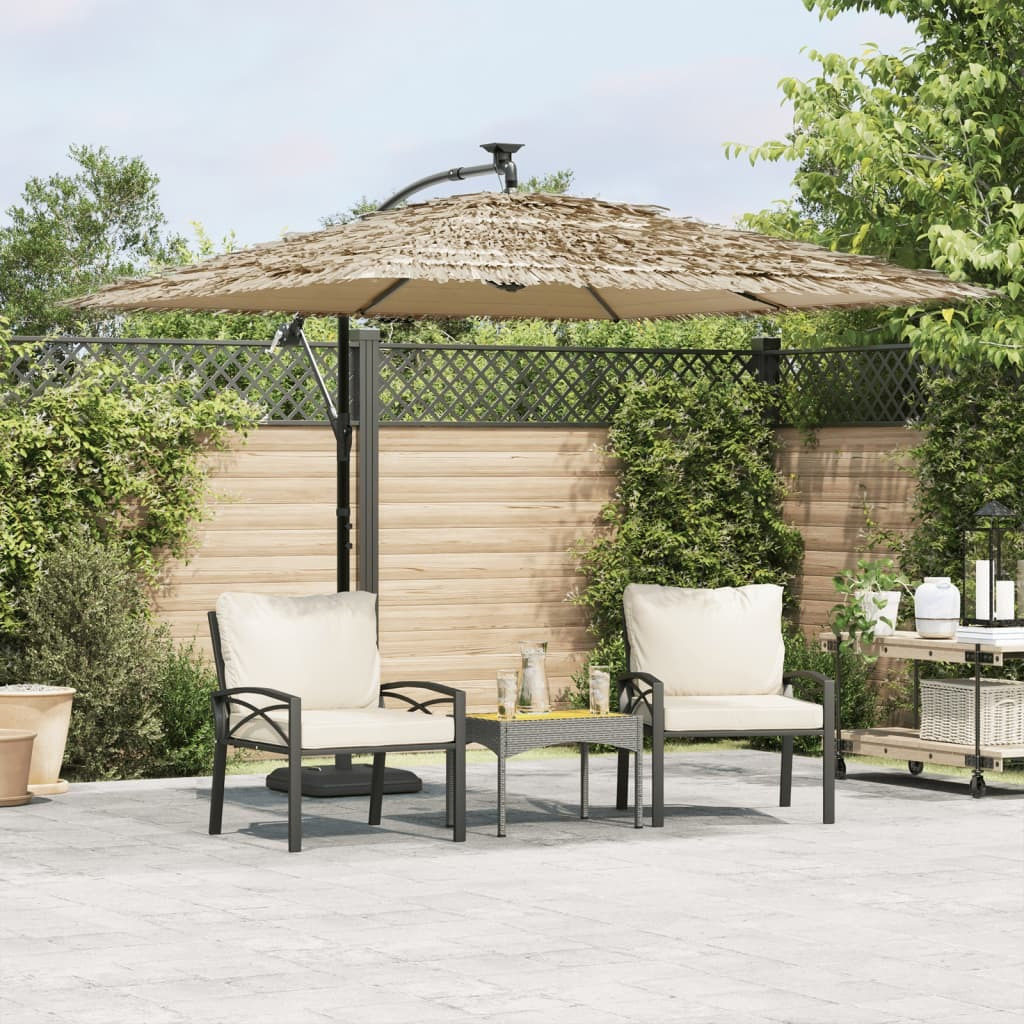 Vidaxl Garden Parasol With Steel Pole Brown 105.9X105.9X92.5