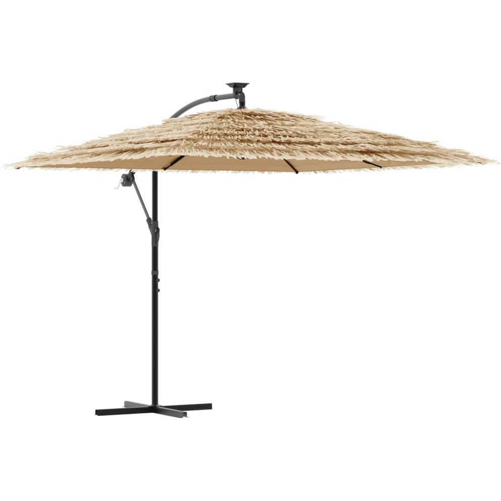 Vidaxl Garden Parasol With Steel Pole Brown 105.9X105.9X92.5