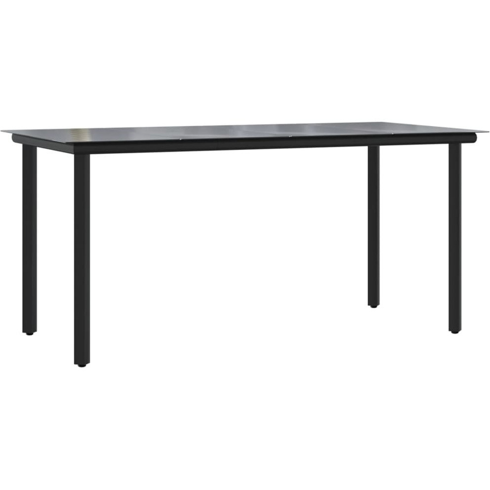Vidaxl 7 Piece Patio Dining Set With Cushions Black Poly Rattan